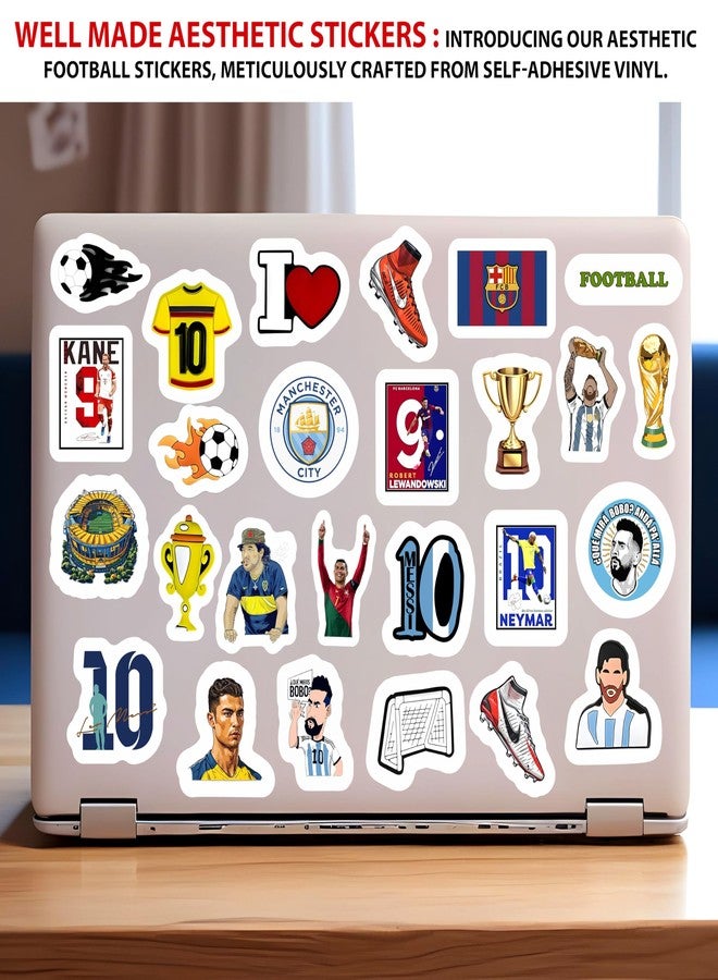True Flair Waterproof Pack of 63 Football Vinyl Self-Adhesive Sticker for Adults, Multicolor Sports Stickers for Laptop, Journal, Guitar, Mobile and Other Things - Image 2